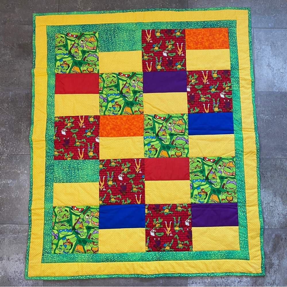 TMNT Ninja Turtles Child Crib Quilt Blanket